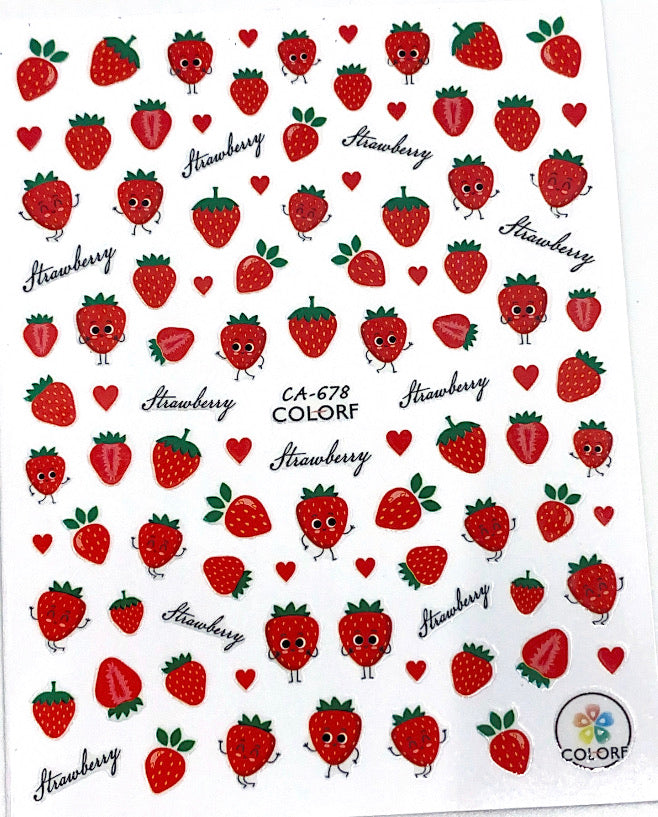 Strawberry Stickers – Nails Blinged Supply